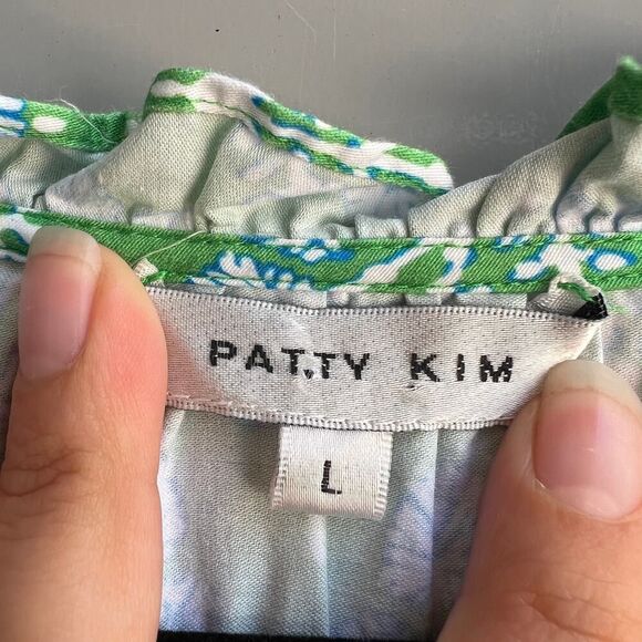 PATTY KIM Mint Floral Puff Sleeve Maxi Dress - Picture 6 of 8